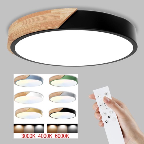 Led deckenleuchte holz - led, 24w